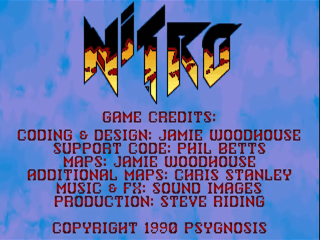 Nitro title screen for Amiga